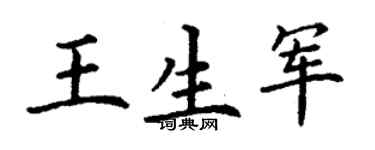 丁謙王生軍楷書個性簽名怎么寫