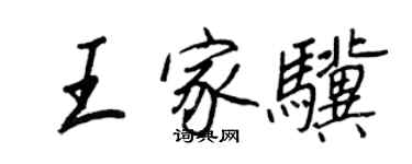 王正良王家驥行書個性簽名怎么寫