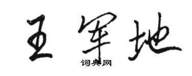 駱恆光王軍地行書個性簽名怎么寫