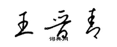 梁錦英王晉青草書個性簽名怎么寫