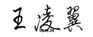 駱恆光王凌翼行書個性簽名怎么寫