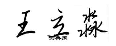 王正良王立淼行書個性簽名怎么寫