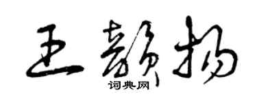 曾慶福王韻揚草書個性簽名怎么寫