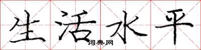 龐中華生活水平楷書怎么寫