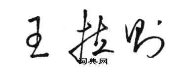 駱恆光王拉則草書個性簽名怎么寫