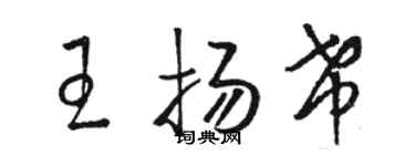 駱恆光王揚希草書個性簽名怎么寫