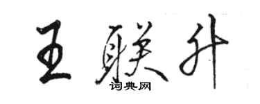 駱恆光王聯升行書個性簽名怎么寫