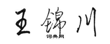 駱恆光王錦川行書個性簽名怎么寫