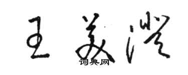 駱恆光王美澄草書個性簽名怎么寫