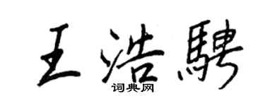 王正良王浩騁行書個性簽名怎么寫