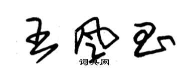 朱錫榮王風昌草書個性簽名怎么寫