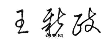 駱恆光王新政草書個性簽名怎么寫