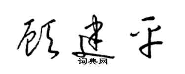 梁錦英顧建平草書個性簽名怎么寫