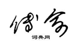朱錫榮傅俞草書個性簽名怎么寫
