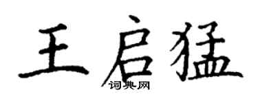 丁謙王啟猛楷書個性簽名怎么寫