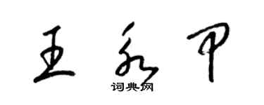 梁錦英王永甲草書個性簽名怎么寫