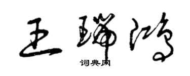 曾慶福王瑞鴻草書個性簽名怎么寫