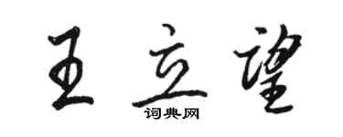 駱恆光王立望行書個性簽名怎么寫