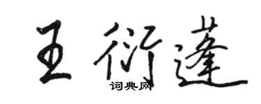 駱恆光王衍蓬行書個性簽名怎么寫