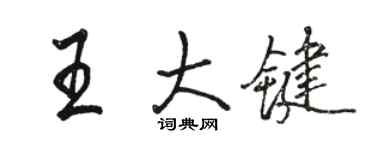 駱恆光王大鍵行書個性簽名怎么寫