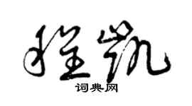 曾慶福程凱草書個性簽名怎么寫