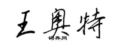 王正良王奧特行書個性簽名怎么寫