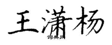 丁謙王瀟楊楷書個性簽名怎么寫