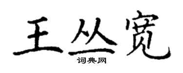 丁謙王叢寬楷書個性簽名怎么寫