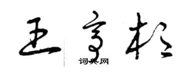曾慶福王亭杉草書個性簽名怎么寫