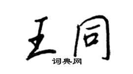王正良王同行書個性簽名怎么寫