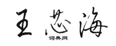 駱恆光王芯海行書個性簽名怎么寫