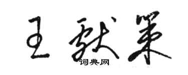 駱恆光王獻策草書個性簽名怎么寫