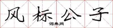 袁強風標公子楷書怎么寫
