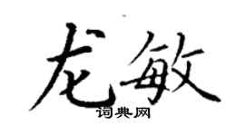 丁謙龍敏楷書個性簽名怎么寫