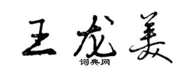 曾慶福王龍美行書個性簽名怎么寫