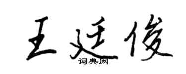 王正良王廷俊行書個性簽名怎么寫