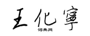 王正良王化寧行書個性簽名怎么寫