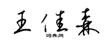 梁錦英王佳森草書個性簽名怎么寫