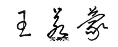 駱恆光王若蒙草書個性簽名怎么寫