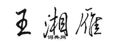 駱恆光王湘雁行書個性簽名怎么寫