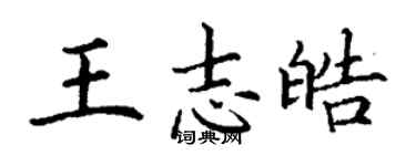 丁謙王志皓楷書個性簽名怎么寫