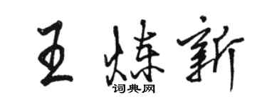 駱恆光王煉新行書個性簽名怎么寫