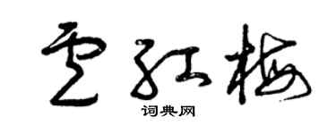 曾慶福盧紅梅草書個性簽名怎么寫