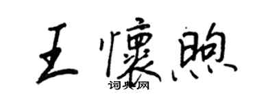 王正良王懷煦行書個性簽名怎么寫