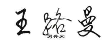 駱恆光王路曼行書個性簽名怎么寫