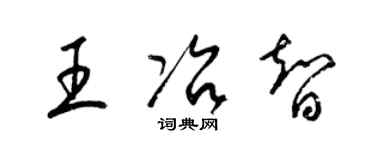 梁錦英王冶智草書個性簽名怎么寫