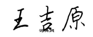 王正良王吉原行書個性簽名怎么寫