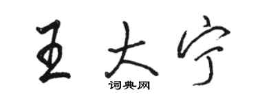 駱恆光王大寧行書個性簽名怎么寫