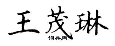 丁謙王茂琳楷書個性簽名怎么寫
