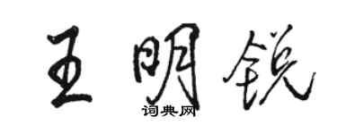 駱恆光王明銳行書個性簽名怎么寫